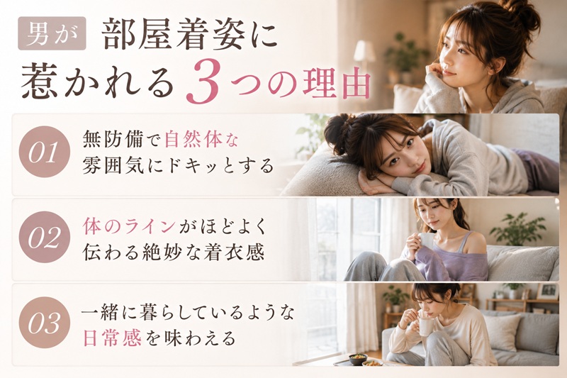 男が部屋着姿に惹かれる3つの理由